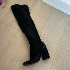 Cole Haan black suede over the knee boots